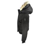 Nobis Molly Bomber Jacket Womens Large Black Duck Down Coyote Fur Hood Full Zip