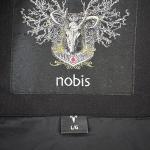 Nobis Molly Bomber Jacket Womens Large Black Duck Down Coyote Fur Hood Full Zip