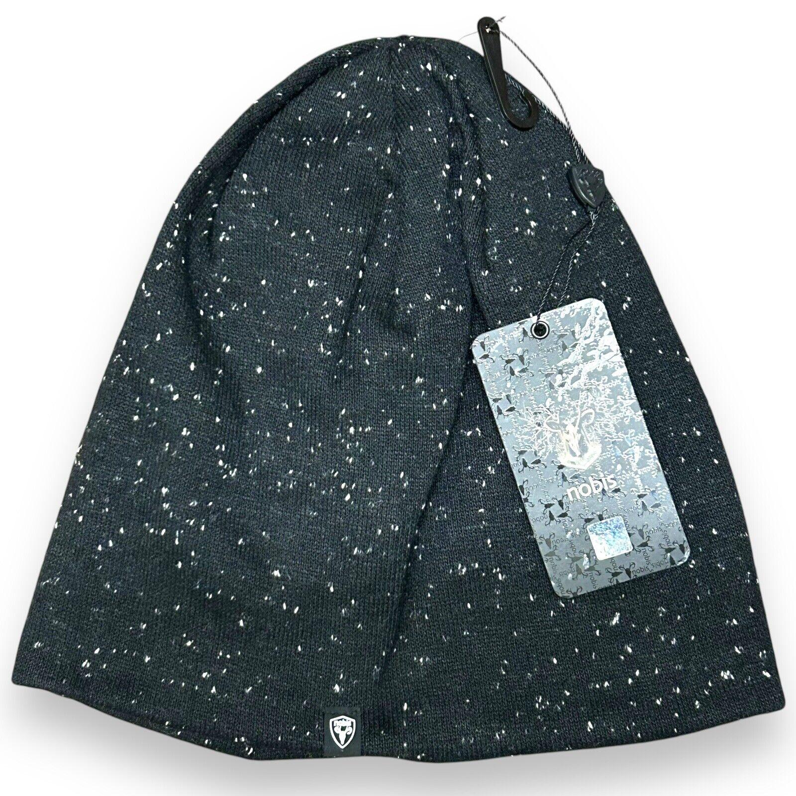 NWT Nobis Bring Back Slouchy Beannie Hat Wool Blend Black One Size Unisex