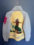 Vintage Canadian Sweater Company Hula Girl Cowichan Zip Cardigan Size Medium 