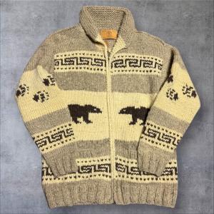 Canadian Sweater Company Wool Chunky Knit Hand Knotted Cowichan Sweater XL
