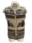 CANADIAN SWEATER CO Vintage Full Zip Sweater Vest Thunderbird Cowichan 100% Wool