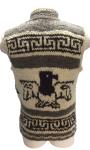 CANADIAN SWEATER CO Vintage Full Zip Sweater Vest Thunderbird Cowichan 100% Wool