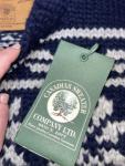 76 CANADIAN SWEATER COMPANY Cowichan Sweater 100% Wool Fair Isle Pockets XL Navy