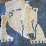 117 VTG Cowichan FAB Canada POLAR BEAR Wool  CARDIGAN Sweater Unisex Intarsia