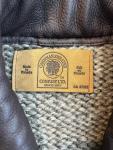 Canadian Sweater Co. Jacket Large Cardigan Thick Knit Wool~Deerskin Collar