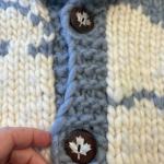 117 VTG Cowichan FAB Canada POLAR BEAR Wool  CARDIGAN Sweater Unisex Intarsia