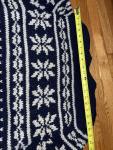 76 CANADIAN SWEATER COMPANY Cowichan Sweater 100% Wool Fair Isle Pockets XL Navy
