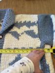 117 VTG Cowichan FAB Canada POLAR BEAR Wool  CARDIGAN Sweater Unisex Intarsia
