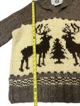 Vintage Cowichan Canadian Sweater Company Moose Tree Brown Cream Hand Knit Sz L