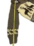 Vintage Cowichan Canadian Sweater Company Moose Tree Brown Cream Hand Knit Sz L