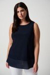 Joseph Ribkoff Womens Layered Hem Tank Style 183126J Color Midnight Blue Size 08