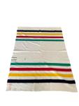 Hudson's Bay Company Point Blanket Wool Multicolor Stripe Cream Throw HBC Woven