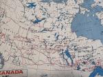 Vintage 1972 Hudson’s Bay Company Canada Northern Stores Map Poster 27” X 38”