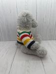 Hudson's Bay Company Teddy Bear Light Gray Green Eyes Striped Sweater HBC