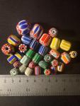 LOT - Vintage Chevron glass beads - 32 Hudson's Bay Company Trade Beads (B353)