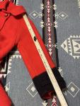 Vintage Hudson’s Bay Red Black Wool Belted Point Blanket Coat T35