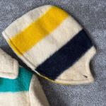 VTG Hudson’s Bay Company Point Blanket Striped Wool Coat Women Hooded Style RARE