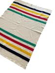 Hudson's Bay Company Point Blanket Wool Multicolor Stripe Cream Throw HBC Woven