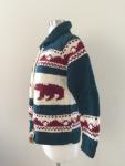 New Canadian Sweater Company for J Crew Bear Zip Wool Cardigan Sweater Sz XXS XS