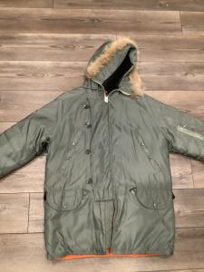 Vintage Woolrich Parka Jacket Men M Green Kodiak Army Military Faux Fur Hood