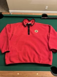 VTG Banff Sweater Men XL Red Fleece Snap Pullover The Shirt Company Lake Louise
