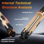 IIQ Pool Stick Cue Pool Cues Canadian Maple Wood Single Billiard Stick with Cool Bag 19 oz 1 Piece