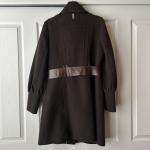 New Mackage $800 Wool Cashmere Leather Accents Brown Trench Coat Large