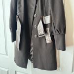 New Mackage $800 Wool Cashmere Leather Accents Brown Trench Coat Large