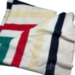 Vintage Hudson’s Bay Company 1930s four point wool blanket 64x78