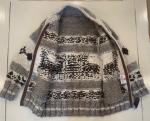 Vintage Thick Wool Knit Front Zip Large Deer Cowichan Sweater Made In Canada