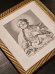 Saint Joseph Ora Pro Nobis, vintage framed Catholic art print