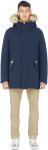 MACKAGE EDWARD-C 2-IN-1 DOWN PARKA, HOODED BIB, NATURAL FUR - SIZE 44 - NAVY