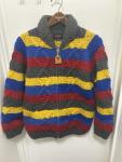 VTG Canadian Sweater Knit Cowichan Cardigan Border  Wool Hand Knit Men's Japan