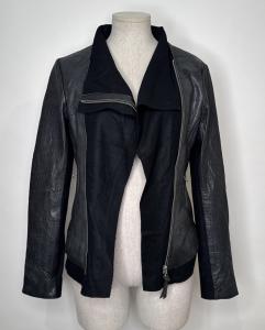 MACKAGE Women's Leather Wool Cashmere Jacket Black SZ S