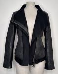 MACKAGE Women's Leather Wool Cashmere Jacket Black SZ S