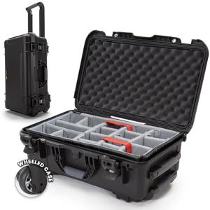 NANUK 935 Hard Case with Padded Divider – Waterproof Equipment Case with Wheels, 22” x 14” x 9” – Dustproof and Impact Resistant, Airline Carry-On Approved – Black