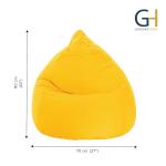 Gouchee Home Easy Collection Bean Bag Chair for Kids and Adults -Yellow, Bean Bag Couch for Indoor Living Spaces - Cozy Chair, Stylish, and Comfy Lazy Sofa Chair for Reading, Gaming, and More - XL