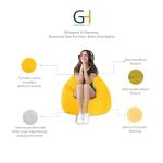 Gouchee Home Easy Collection Bean Bag Chair for Kids and Adults -Yellow, Bean Bag Couch for Indoor Living Spaces - Cozy Chair, Stylish, and Comfy Lazy Sofa Chair for Reading, Gaming, and More - XL