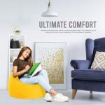 Gouchee Home Easy Collection Bean Bag Chair for Kids and Adults -Yellow, Bean Bag Couch for Indoor Living Spaces - Cozy Chair, Stylish, and Comfy Lazy Sofa Chair for Reading, Gaming, and More - XL