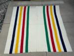 Hudson’s Bay Vintage 6 Point 100% Wool Blanket 92”x95” HBC Queen/King Gold Label