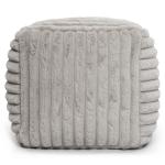 Gouchee Home Cube Raya Pouf, Foot Stool, Stuffed Ottoman Bean Bag Chair - Silver - Plush, Stylish, Lightweight, and Comfortable Furniture Accessory for Living Room and Bedroom - 16" x 16"