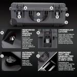 NANUK 935 Hard Case with Padded Divider – Waterproof Equipment Case with Wheels, 22” x 14” x 9” – Dustproof and Impact Resistant, Airline Carry-On Approved – Graphite