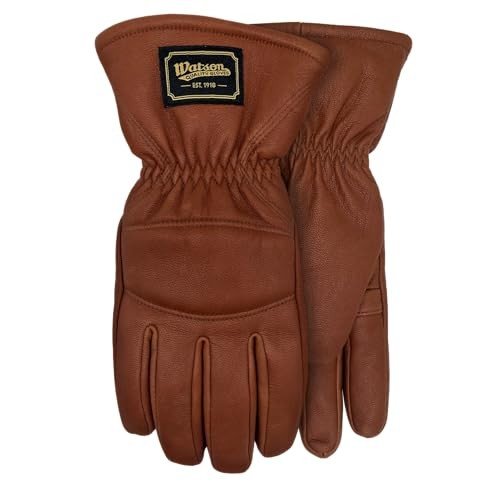 Watson Gloves Full-Grain Leather Winter Lined Ranch Gloves - Crazy Horse Heritage, Water Resistant, Comfortable, Warm Lining