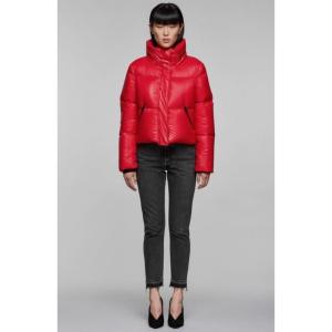 Mackage Mimi Down Puffer Jacket (Sz S) Cropped Packable Hood Red