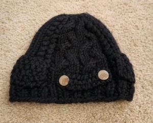Nobis Unisex Wool Cable Knit Beanie Hat Cap Black O/S #Q346