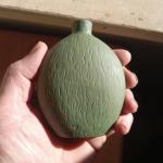 EARLY 1900 HUDSON'S BAY COMPANY EST.1670 GREEN SCHAFER VATER CERAMIC WHISKEY NIP