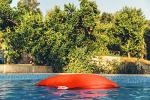 Gouchee Home Outdoor Swimming Bag, Orange - Floating Bean Bag for Pools, and Backyards, Fancy, Comfy Chair for Patio and Outdoors, Sun Lounger with Removable Cover, X-Large