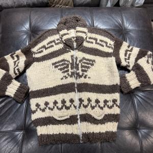 Vintage Cowichan Indian Knit Thunderbird Wool Sweater