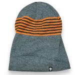 NWT Nobis Beanie Hat Simple Stripe Toque Charcoal Heather Orange Unisex One Size